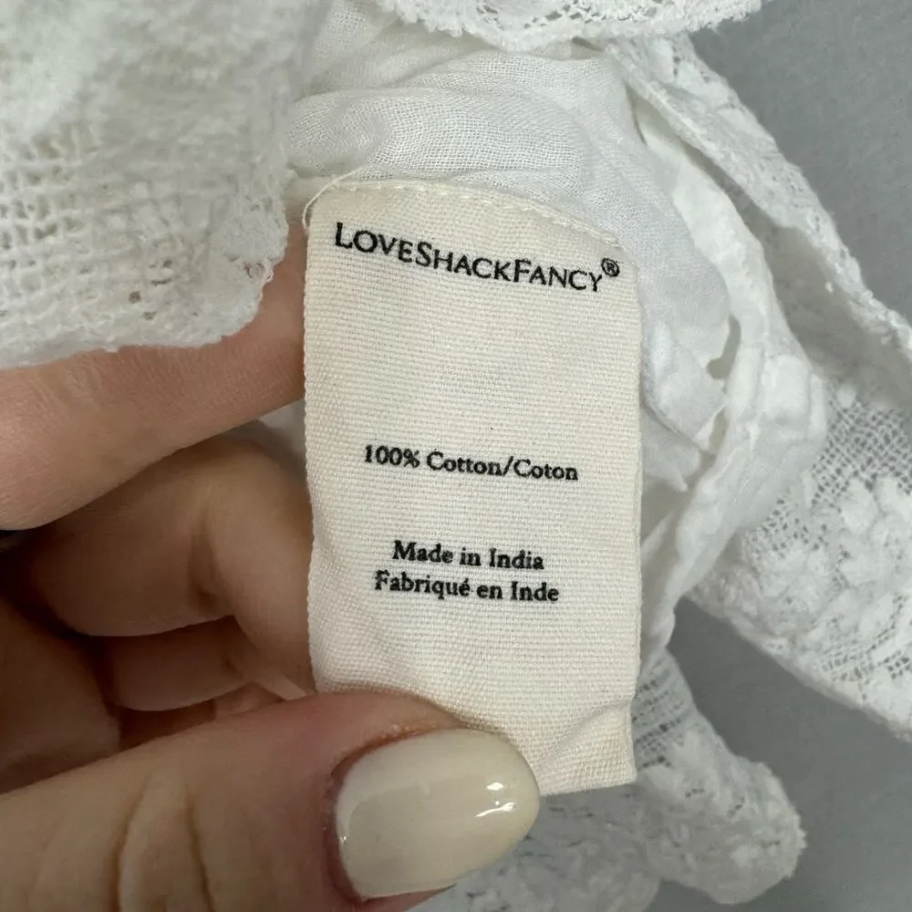 LoveShackFancy Womens Dress M White Lilium Dainty Cottagecore Feminine Bridal - Picture 12 of 13